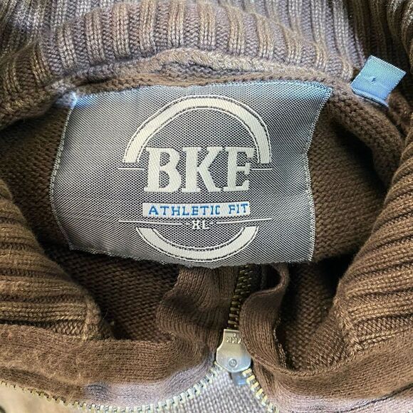 BKE Buckle Sweater Mens Size XL Athletic Fit Long Sleeve Brown 1/4 Zip Pullover - Picture 7 of 8